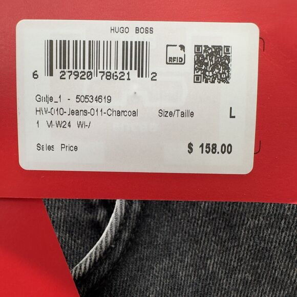 NEW Hugo Boss Womens Denim Maxi Skirt Large Gray Gatje Tie Belt Front Slit $158 - Picture 4 of 14